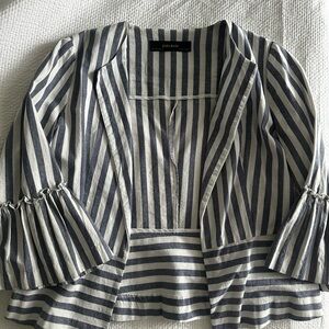 Zara Striped Blazer in Navy and White